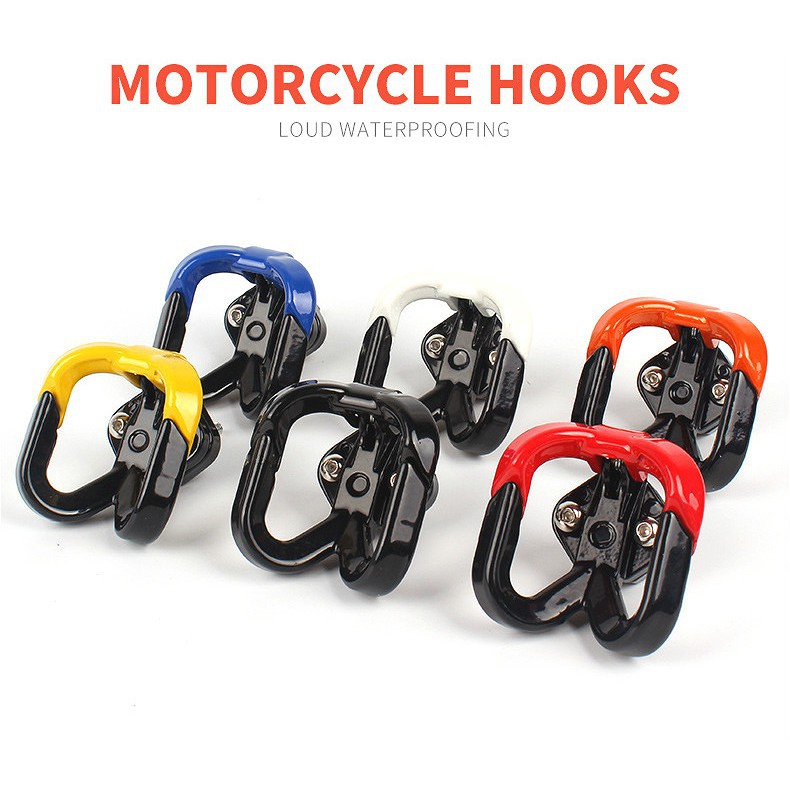 Ronxmor รถจักรยานยนต์ 6 สีสกู๊ตเตอร์ E-Bike โลหะตะขอคู่หมวกกันน็อคกระเป๋าเดินทางตะขอโลหะตะขอคู่หมวกกันน็อคตะขอเก็บสัมภาระ
