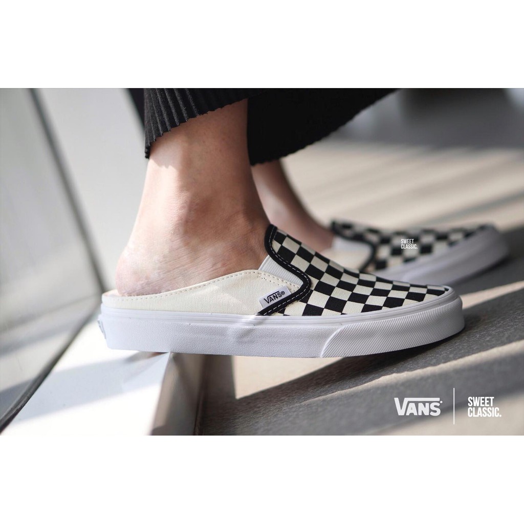 VANS Slip On Mule//VN0004KTEO1.//Black-White... | Shopee Thailand