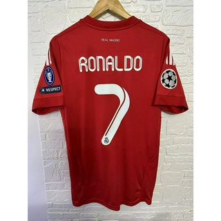 เสื้อเชิ้ต ลายทีมฟุตบอล Real-Madrid RONALDO SERGIO RAMOS คุณภาพสูง สไตล์เรโทร 11-12