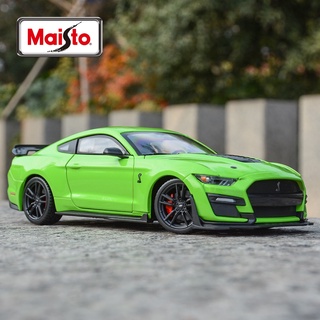 โมเดลรถยนต์ Maisto 1:24 Ford 2020 Mustang Shelby GT500 สีเขียว ของเล่นสําหรับเด็ก