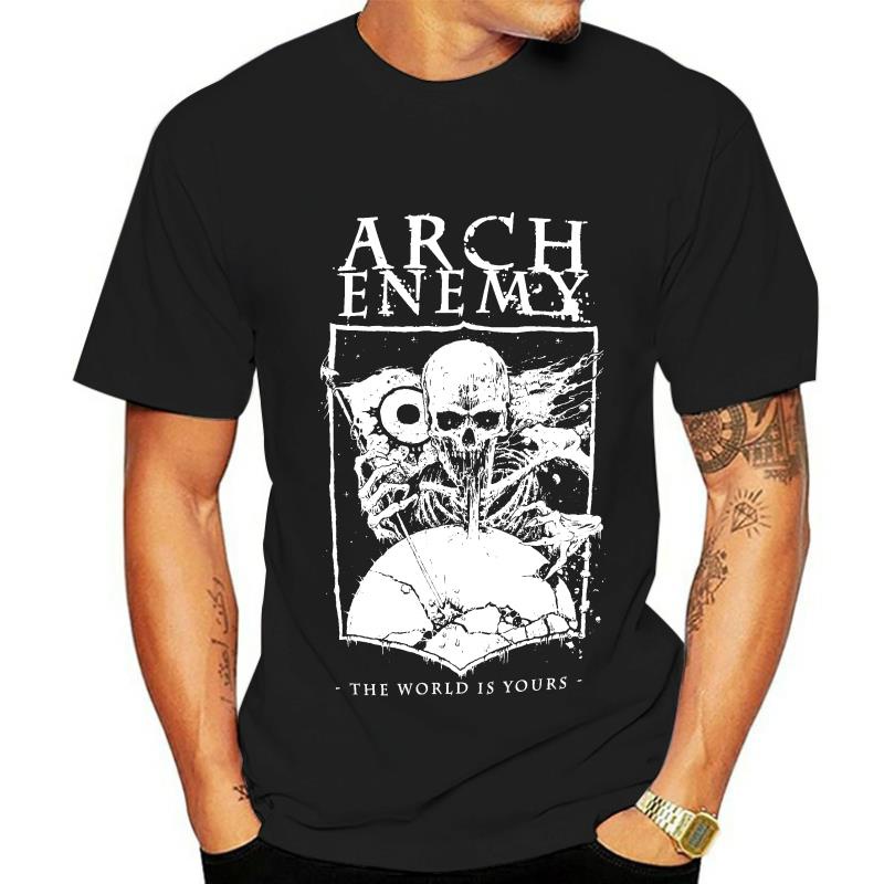 เสื้อยืดวินเทจใหม่ เสื้อยืดลําลอง แขนสั้น พิมพ์ลายวง Arch Enemy World Is Yours S-X Official Metal Ba