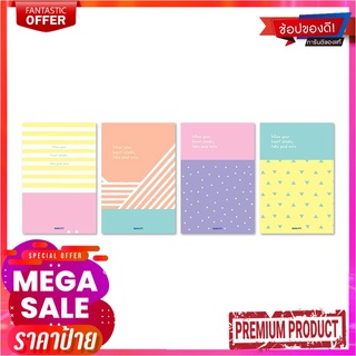 ควอลิตี้ สมุดนักเรียนตัดเก้า 60 แกรม 80 แผ่น แพ็ค 12 เล่มQuality Lecture Stapled Notebook 60gsm 9/80 sheet Assorted Colo