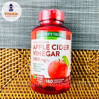 Natures truth Apple Cider Vinegar แอปเปิ้ลไซเดอร์เวเนก้า แบบเม็ด วิตามินนำเข้าจากอเมริกา ขนาด 180 เม็ด ช่วยเผาผลาญ