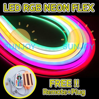 ไฟเปลี่ยนสีควบคุมผ่านรีโมทคอนโทรล สำหรับตกแต่งบ้านและสวน NEON FLEX RGB 220V-240V