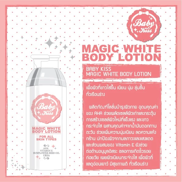 โลชั่นบำรุงผิว Baby Kiss Magic White AHA thumbnail 5