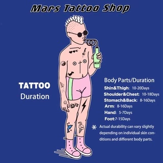 Mars Tattoo NEW Technology - รอยสักชั่วคราว-lasting 2 สัปดาห์, สติ๊กเกอร์รอยสัก,Spark, Star, Space MNF019