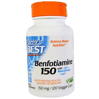 Doctors Best, Benfotiamine with BenfoPure, 150 mg, 120 Veggie Caps