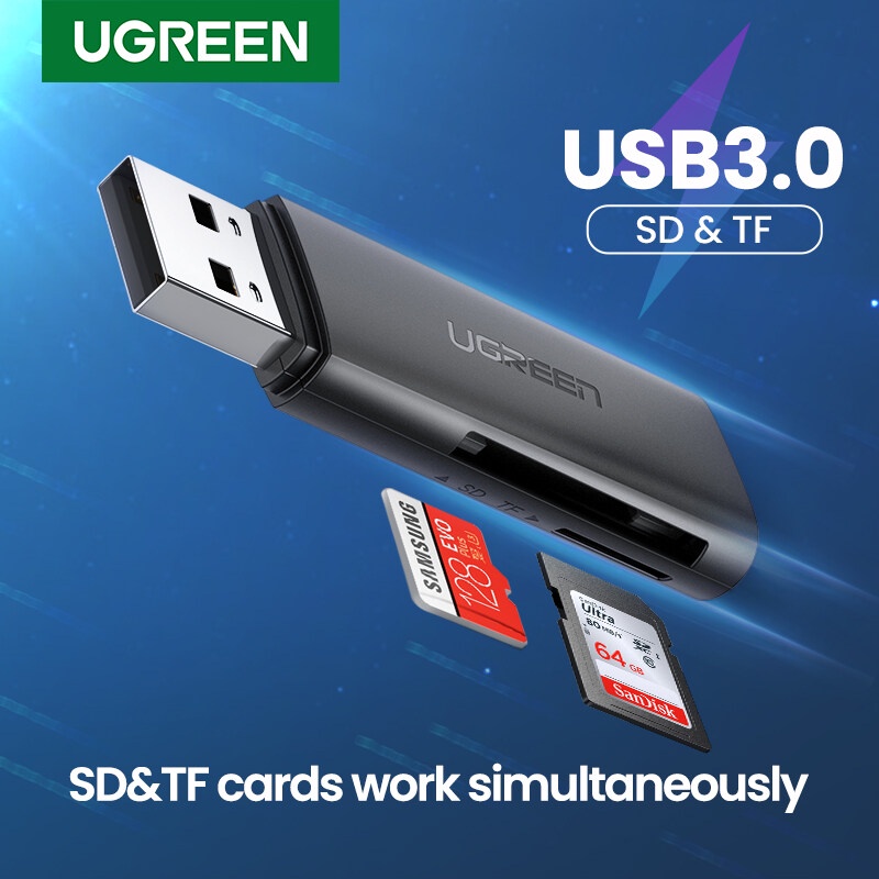 UGREEN (60722/60721) Card Reader TF/SD Card Micro SD Card USB 3.0/USB2.0 Card Reader for Mac, Window