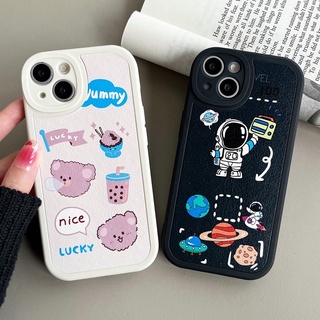 เคสโทรศัพท์มือถือ TPU แบบนิ่ม ลายนักบินอวกาศ และหมี ป้องกันเลนส์กล้อง สําหรับ Infinix Hot 11 10 9 Play Hot 11s 10s 10T Smart 5 6 Note 8 | Xmd068