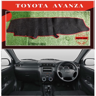 พรมปูคอนโซลหน้ารถ สีดำขอบแดง โตโยต้า อแวนซ่า Toyota Avanza ปี 2004-2011 พรมคอนโซล