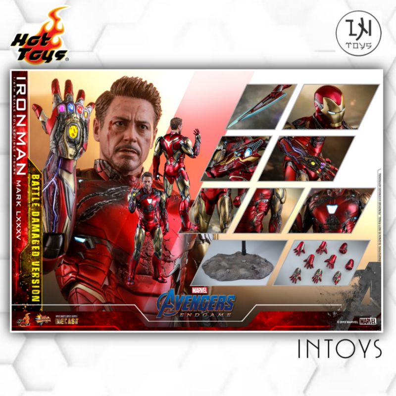 En Stock Original Medicom jouet Avengers Endgame MAFEX No.195 Iron Man Mark 85 MK85 bataille endommagée Mafex195 figurine jouet  26