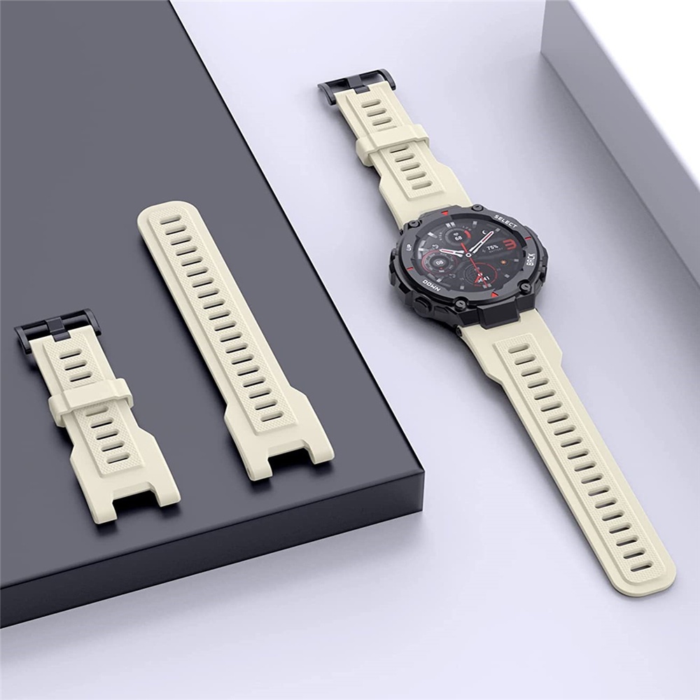 สายนาฬิกาข้อมือซิลิโคน แบบเปลี่ยน สําหรับ Amazfit T-Rex Pro Amazfit T Rex พร้อมเคสกันกระแทกและฟิล์มกันรอย