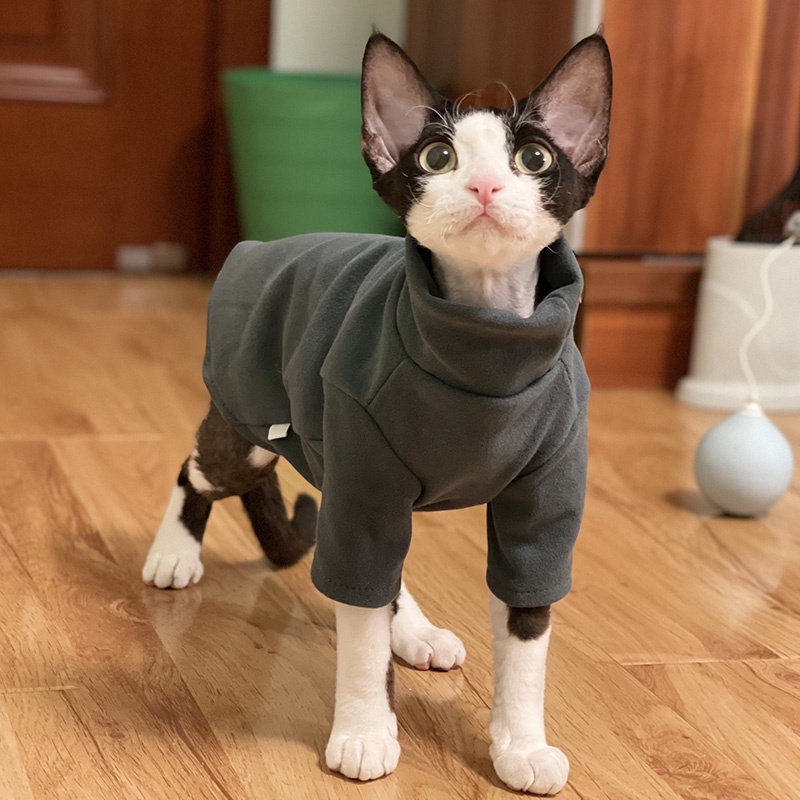 Sphynx Cat Clothes Thick Baby Soft Cotton Hairless Cat Clothes Kitten ...