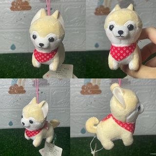 พวงกุญแจชิบะ ผ้าพันคอแดง Shiba Amuse Keychain ป้ายห้อย