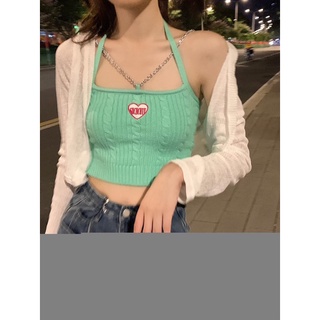 Chain tank top เสื้อสายเดี่ยวไหมพรม