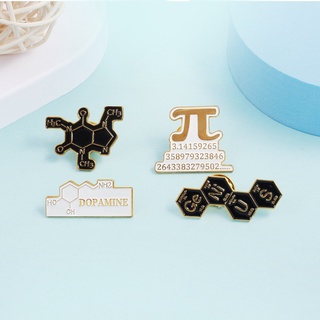 Creative Science Brooch Pin Chemical Symbol Enamel Pin Math Chemical Badge Lapel Pin Jewelry Fashion Accessories