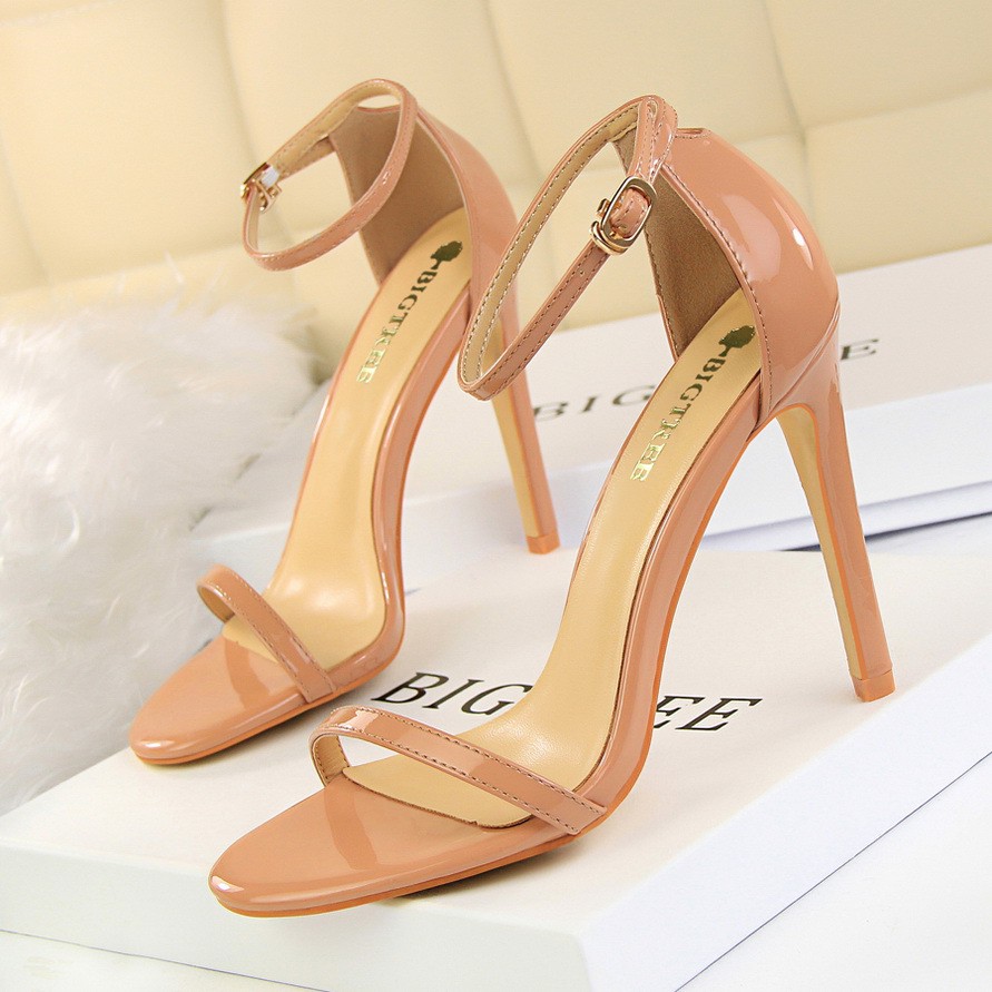 HIGH HEEL SHOES 126-10 POLISHED LEATHER OVER 7P BIGTREE ของแท้ P13