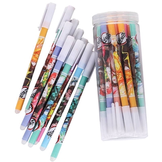 ปากกาลบได้ เจล ลบได้ หมึกสีน้ำเงิน New 6 Pcs Anime Demon Slayer Kimetsu No Yaiba Cute Blue ink Neutral Erasable Pen Kawaii Gel Pen kids stationery gift Kamado Tanjirou Nezuko Agatsuma Zenitsu