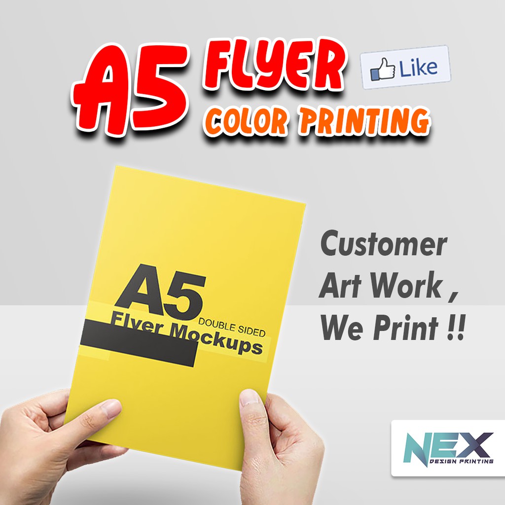 A5 Flyer / Brochure Colour Digital Printing Gloss Art Paper 128g