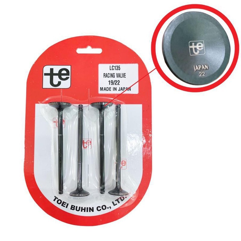 TE RACING VALVE SET (19/22 & 20/23 & 22/25 & 23/26 & 24/27 ) Rs150 & Y15/LC135