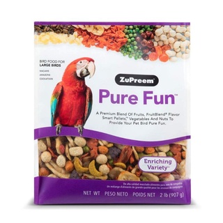 ZuPreem Pure Fun Large Birds สูตรผลไม้+ผัก+เมล็ดธัญพืช (907g.)