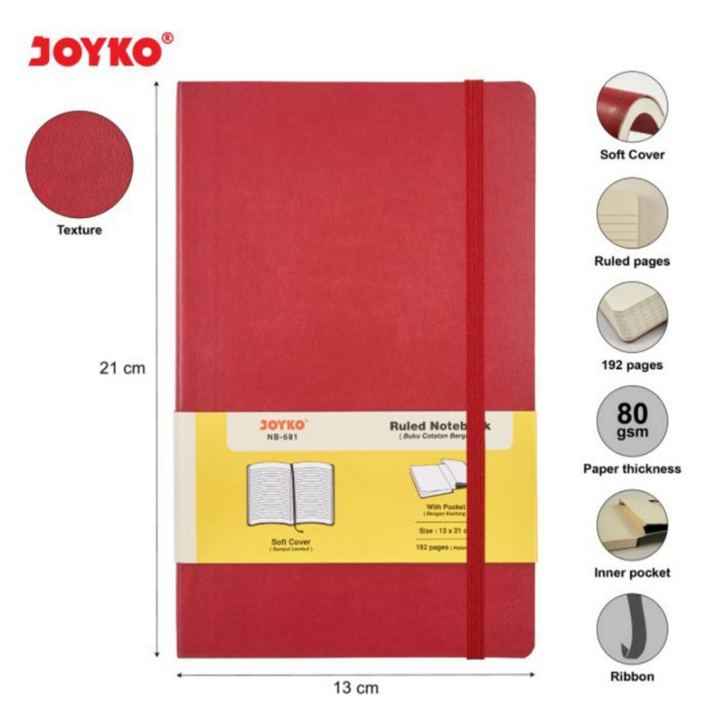 Joyko Notebook Diary A5 Ruled SOFT COVER / Joyko A5 Ruled Notebook Diary Journal NB-681