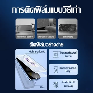 ฟิล์มกระจก ฟิล์มกันมอง For iPhone 11 17 16 13 15 14 12 Pro Max XR 7 8 Plus 6 6s+ XS Max ฟิล์มกันเสือก ไอโฟน กันมองข้าง
