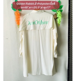 เสื้อเชิ้ต เสื้อคลุมยาว Golden Rabbit ผ้าPolyแขน+หลังมีระบายผ่าข้างทรงสวย งานค้างสต็อคญี่ปุ่น เคลียร์ขายมือสอง