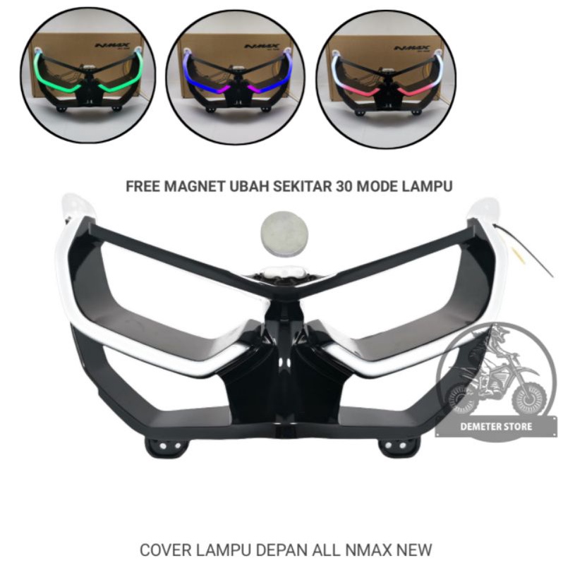 ฝาครอบไฟหน้า All Nmax New RGB Magnet And Up To 30 Mode Eyebrow Mask กรอบไฟหน้า Nmax ใหม่ 2020-2022