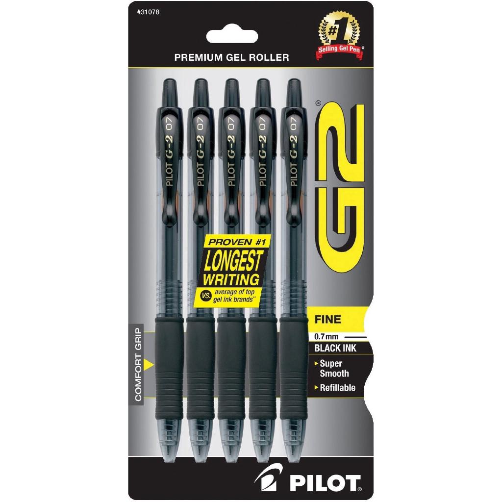 pilot g 2 ปากกาลูกลื่นหมึกเจลพรีเมี่ยม 5 แพ็ค