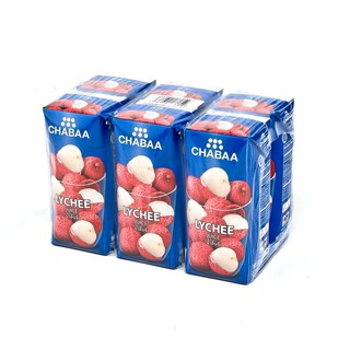 ชบา น้ำผลไม้ รสลิ้นจี่ 20% 180 มล. แพ็ค 6 กล่อง Chaba Fruit Lychee Flavor 20% 180 ml. Pack of 6 boxes.