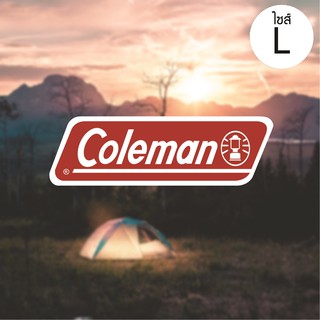 coleman สติ๊กเกอร์แคมป์ปิ้ง ลาย coleman แดง-L สติกเกอร์ติดได้ทุกที่