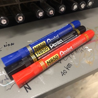 ปากกาเคมี Pentel N850 หัวใหญ่ ลบไม่ได้