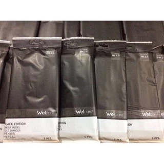 Welcare Mask Black Edition หน้ากากอนามัยสีดำ บรรจุแพ็คละ 5 ชิ้น Exp.31-10-2028