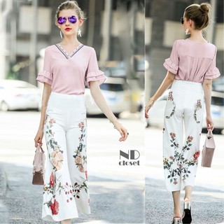 Summer Vee Bohe Flora Print Pants Set