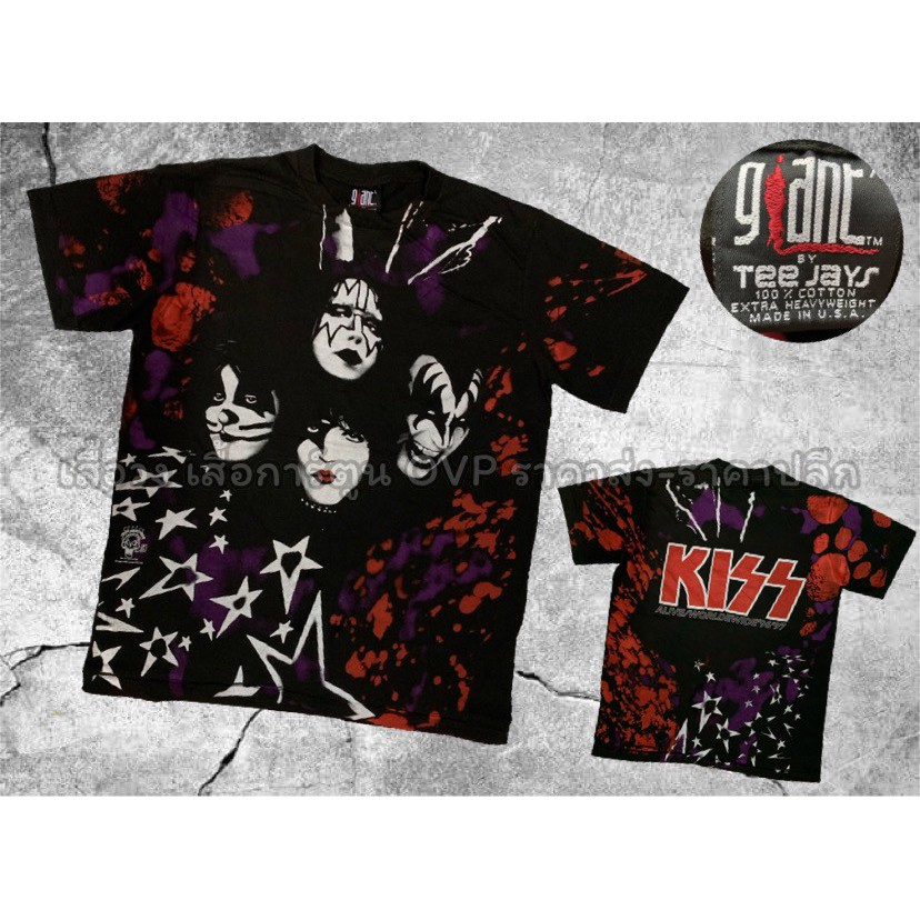 เสื้อOVP เสื้อวงKiss โอเวอร์ปริ้น สไตล์วินเทจ สกรีนทั้งตัว ผ้านอกนำเข้า เสื้อวินเทจ เสื้อโอเวอร์ไซส์