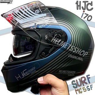 HJC i70 SURF MC5SF [ เต็มใบ ] [ แว่น 2 ชั้น ] [ นวมถอดซักได้ ] [ กิ๊ฟล็อค ]