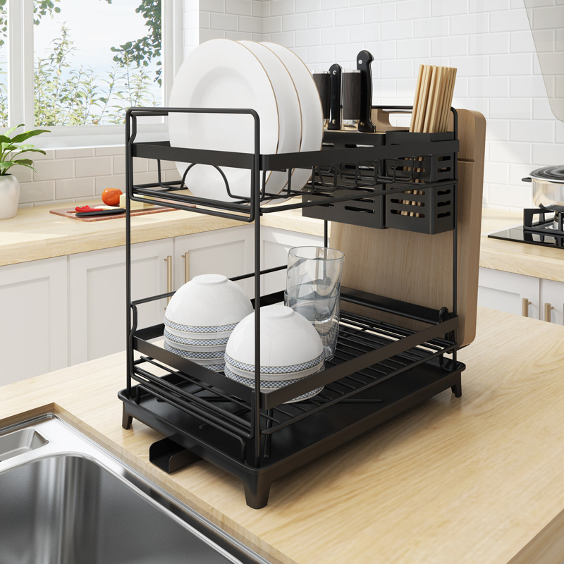 【ready stock】Stainless Steel Sink Drain And Paint Kitchen Shelving Rack ...