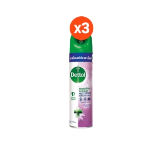 [ใส่โค้ด8DETTMARTลด120] Dettol เดทตอล ดิสอินเฟคแทนท์ สเปรย์ กลิ่น ลาเวนเดอร์ 225 มล. X 3 ขวด