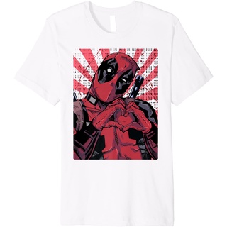 เสื้อยืด ผ้าฝ้าย พิมพ์ลาย Deadpool Closed Hand Heart พรีเมี่ยม สําหรับผู้ชาย