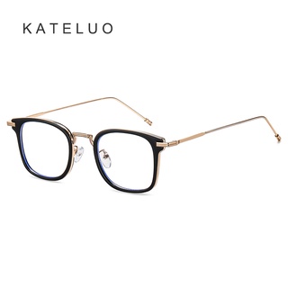 [พร้อมกล่อง] Kateluo B1823 ใหม่ เทรนด์ unisex กรอบแว่นตา ป้องกันแสงสีฟ้า แว่นตาสี่เหลี่ยม