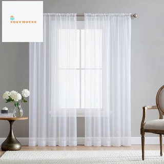 2Pcs Super Soft Great Hand Feeling White Tulle Curtains for Living Room Decoration ern Veil Chiffon Solid Sheer Voile