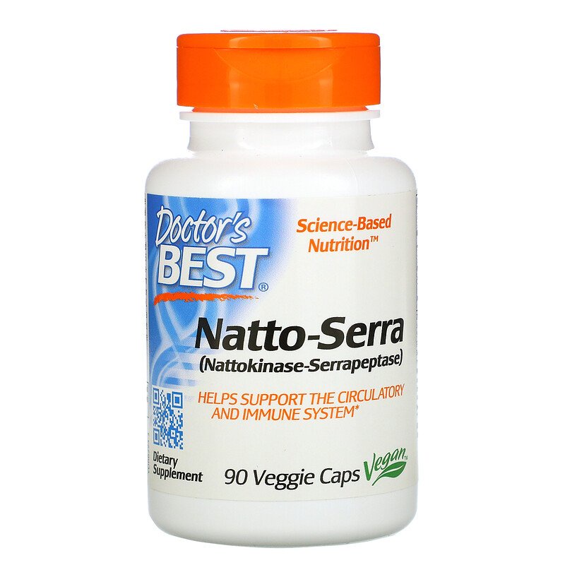 Natto-Serra 90 Veggie Caps, Doctor's Best, Natto Serra