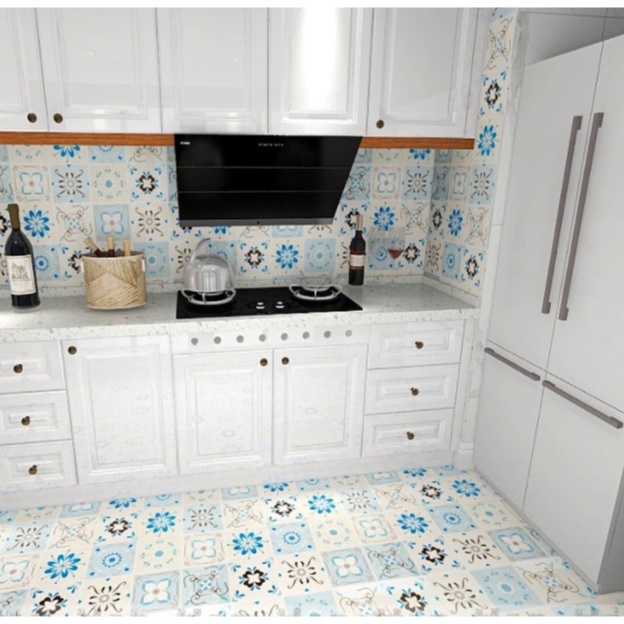 รูปลอก 1 เมตร สําหรับพื้นและพื้น GREEN FLOWER BRICKS HS2009