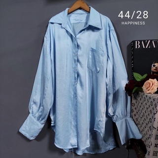 🇰🇷 เสื้อเชิ้ต แขนยาว สีฟ้า โอเวอร์ไซต์ Oversize shirt เสื้อสีฟ้า ตีมฟ้า