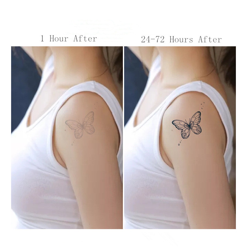 【Magic Tattoo】สติกเกอร์รอยสักชั่วคราว ลายผีเสื้อ งู หางนางเงือก ไดโนเสาร์ เสือ กันน้ํา ติดทนนาน 15 วัน