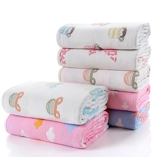 ผ้าห่มเด็ก ผ้าสาลูทอ6ชั้น ขนาด 110*110 cm. ผ้านุ่ม ไม่เก็บฝุ่น ห่มสบายดีต่อลูกน้อย