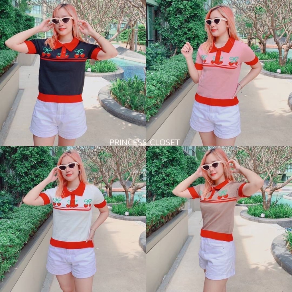 bybeyond ชุดเซ็ตไหมพรม มีกระดุมติด ลายริ้ว ผ้าใส่สบาย เสื้อกระโปรง ฮิต ...