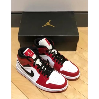 nike Air Jordan 1 Mid Chicago White Red Little Chicago