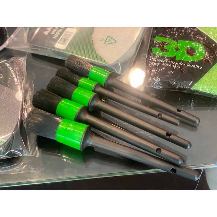 แปรงพู่กัน 3D USA ทนทานมี 5 ขนาด ครบชุด สินค้านำเข้าจาก USA เกรดพรีเมี่ยม สำหรับทำความสะอาดภายในรถยนต์ และภายนอกรถยนต์ตา